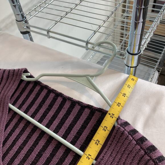 Fiber Arts Women's‎ Purple Asymmetrical Hem Ribbed Knit Sweater Est. Size XL - Picture 3 of 9
